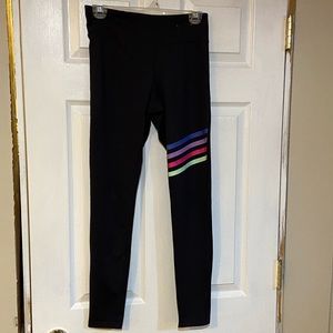 Black high waisted leggings with colored detail